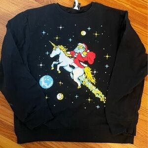 Black Santa Unicorn Sweatshirt